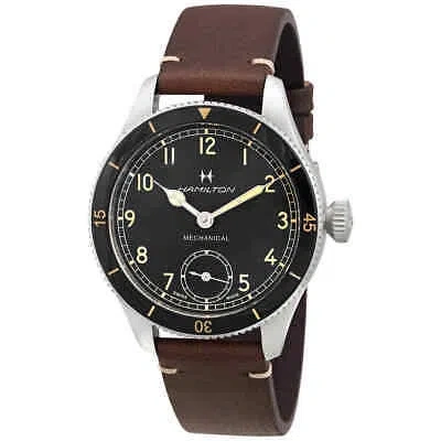 Pre-owned Hamilton Khaki Aviation Hand Wind Black Dial Men's Watch H76719530