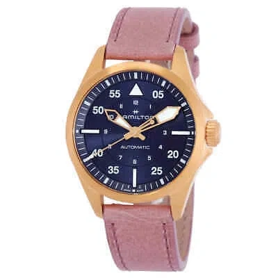 Pre-owned Hamilton Khaki Aviation Pilot Automatic Blue Dial Watch H76245840