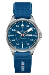 Hamilton Khaki Aviation Pilot Automatic Leather Strap Watch, 42mm In Blue