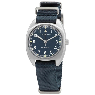 Hamilton Khaki Aviation Pilot Pioneer Hand Wind Blue Dial Men's Watch H76419941 In Blue / Khaki