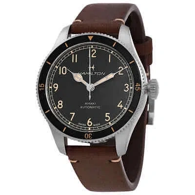Pre-owned Hamilton Khaki Aviation Pioneer Automatic Black Dial Men's Watch H76205530