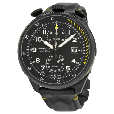Hamilton Khaki Aviation Takeoff Automatic Chronograph Men's Watch H76786733 In Black