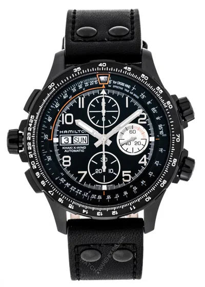 Pre-owned Hamilton Khaki Aviation X-wind 45mm Chrono Auto Men's Watch H77736733