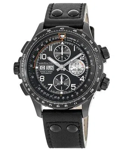Pre-owned Hamilton Khaki Aviation X-wind Auto Chrono Black Men's Watch H77736733