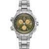 Hamilton Khaki Aviation X-wind Gmt Chrono Quartz Green Dial Steel Men's Watch H77932160