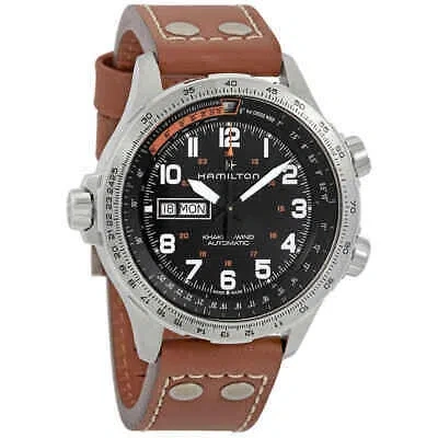 Pre-owned Hamilton Khaki Aviation X-wind Lefty Automatic Black Dial Men's Watch H77755533