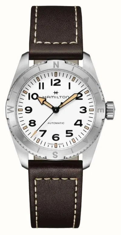 Pre-owned Hamilton Khaki Field 37mm Expedition Auto White Dial Men's Watch H70225510