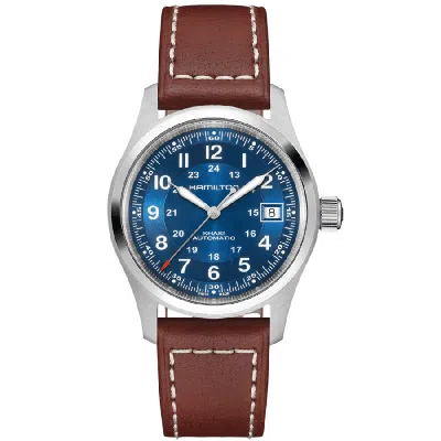 Hamilton Khaki Field Auto 38mm Blue Dial Leather Strap Men's Watch H70455540