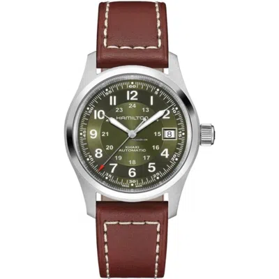 Hamilton Khaki Field Auto 38mm Green Dial Leather Strap Men's Watch H70455560