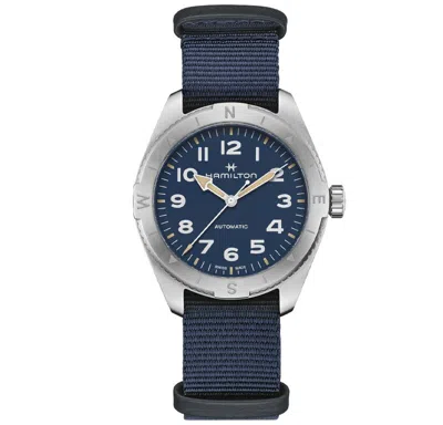 Pre-owned Hamilton Khaki Field Auto 41mm Blue Dial Men's Watch H70315940