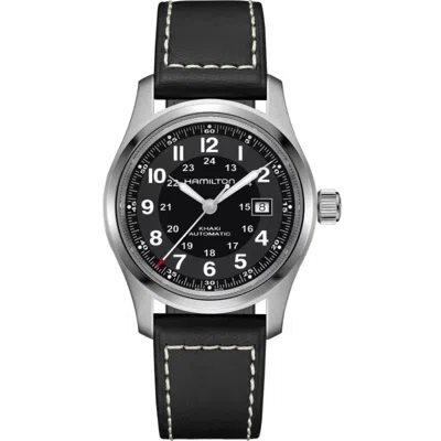 Hamilton Khaki Field Auto 42mm Black Dial Leather Strap Men's Watch H70605733