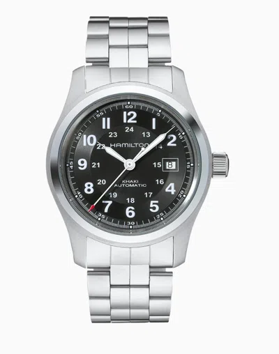 Pre-owned Hamilton Khaki Field Automatic Black Dial Silver Men's Watch H70515137