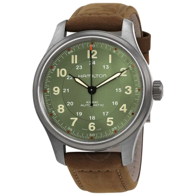 Hamilton Khaki Field Automatic Green Dial Men's Watch H70545560 In Black / Green / Grey / Khaki