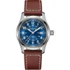 Hamilton Khaki Field Automatic Leather Strap Watch, 42mm In Blue