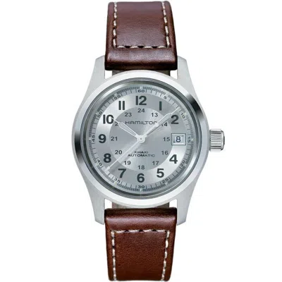 Pre-owned Hamilton Khaki Field Automatic Silver Dial Men's Watch H70455553