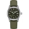 Hamilton Khaki Field Canvas Strap Watch, 40mm In Green/silver