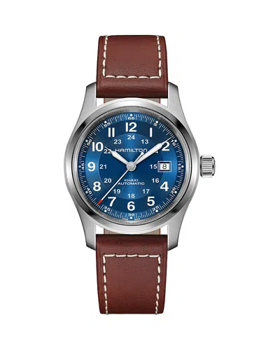 Hamilton Khaki Field Date Automatic Watch, 42mm In Blue