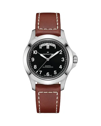 Hamilton Khaki Field Day-date Automatic Watch, 40mm In Brown