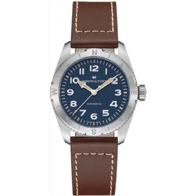 Hamilton Khaki Field Expedition Auto Blue Dial Brown Leather Strap Unisex Watch H70225540