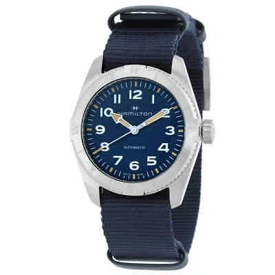 Pre-owned Hamilton Khaki Field Expedition Auto Blue Dial Watch H70315940