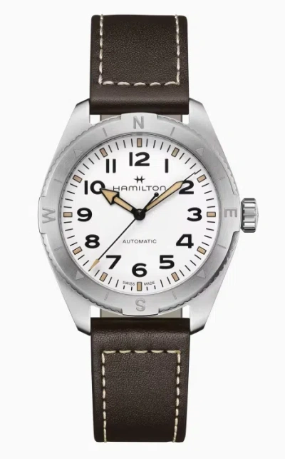 Pre-owned Hamilton Khaki Field Expedition Auto White Dial Compass Design Men's Watch H70315510