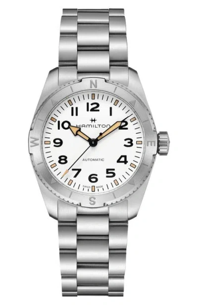 Hamilton Khaki Field Expedition Automatic Bracelet Watch, 37mm In White