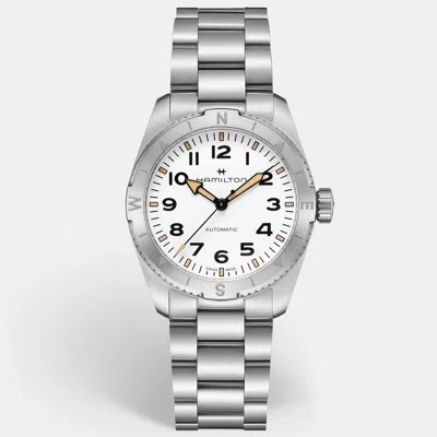 Pre-owned Hamilton Khaki Field Expedition H70315110 White Dial Stainless Steel Men's Wristwatch 41 Mm