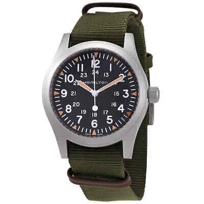 Pre-owned Hamilton Khaki Field Hand Wind Black Dial Men's Watch H69529933