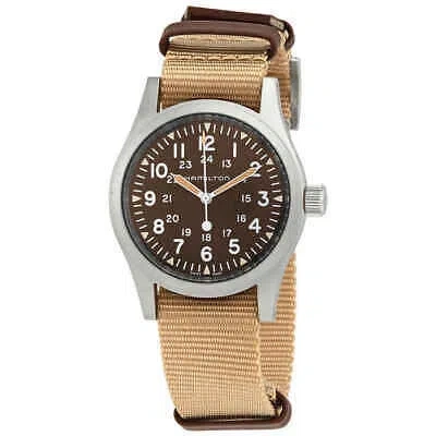 Pre-owned Hamilton Khaki Field Hand Wind Brown Dial Men's Watch H69439901