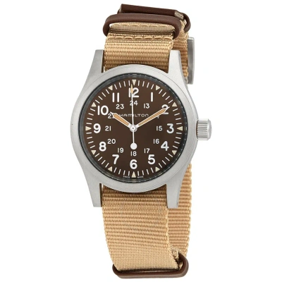 Hamilton Khaki Field Hand Wind Brown Dial Men's Watch H69439901 In Metallic