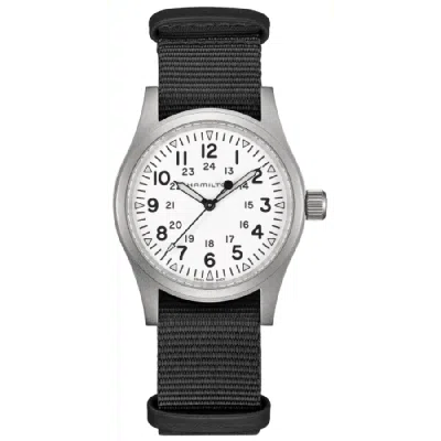HAMILTON KHAKI FIELD MECHANICAL MANUAL WINDING WHITE DIAL FABRIC STRAP MEN'S WATCH H69439910