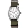 Hamilton Khaki Field Mechanical White Dial Fabric Strap Men's Watch H69439411 In White