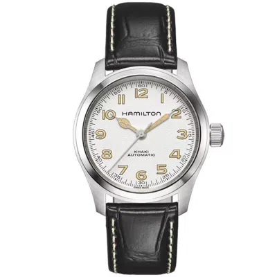Pre-owned Hamilton Khaki Field Murph 38mm White Dial Leather Men's Watch H70405710