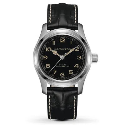 Hamilton Khaki Field Murph Automatic Black Dial Leather Strap Men's Watch H70605731