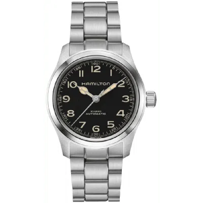 Hamilton Khaki Field Murph Automatic Black Dial Steel Unisex Watch H70405130 In Silver