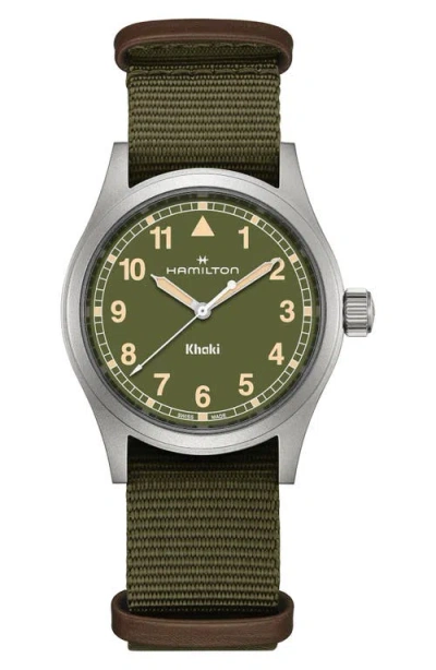 Hamilton Khaki Field Nato Strap Watch, 38mm In Green