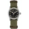 Hamilton Khaki Field Quartz 33mm Black Dial Green Fabric Strap Women's Watch H69301930 In Silver