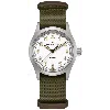 Hamilton Khaki Field Quartz White Dial Green Fabric Strap Men's Watch H69401910 In White