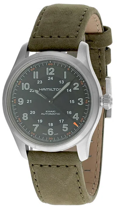 Pre-owned Hamilton Khaki Field Titanium Auto 38mm Leather Men's Watch H70205830