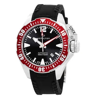 Pre-owned Hamilton Khaki Navy Automatic Black Dial Men's Watch H77725335