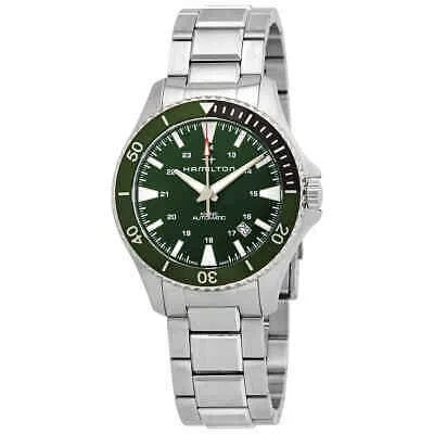 Pre-owned Hamilton Khaki Navy Automatic Green Dial Sprite Bezel Men's Watch H82375161