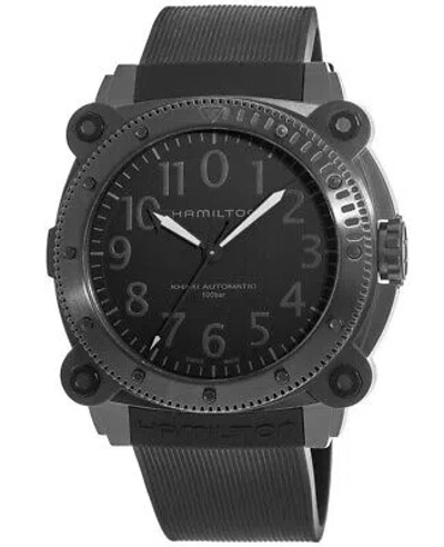 Pre-owned Hamilton Khaki Navy Belowzero 1000m Auto Black Dial Men's Watch H78505330