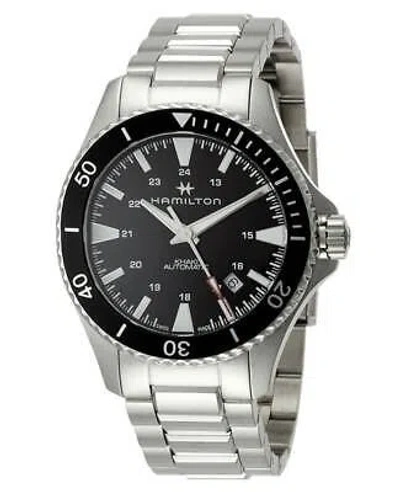 Pre-owned Hamilton Khaki Navy Black Dial Stainless Steel Men's Watch H82335131
