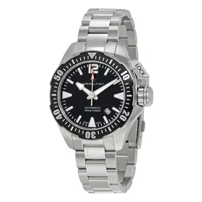 Hamilton Khaki Navy Frogman Automatic Black Dial Men's Watch H77605135 In Metallic