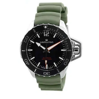 Pre-owned Hamilton Khaki Navy Frogman Automatic Black Dial Men's Watch H77825331