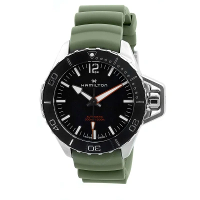 Hamilton Khaki Navy Frogman Automatic Black Dial Men's Watch H77825331 In Green