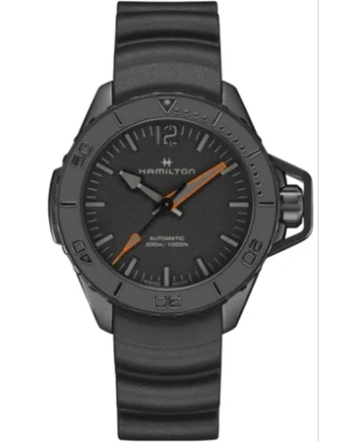 Pre-owned Hamilton Khaki Navy Frogman Automatic Black Dial Men's Watch H77845330
