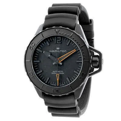 Pre-owned Hamilton Khaki Navy Frogman Automatic Black Dial Men's Watch H77845330