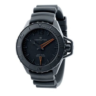 Hamilton Khaki Navy Frogman Automatic Black Dial Men's Watch H77845330 In Black / Khaki / Navy