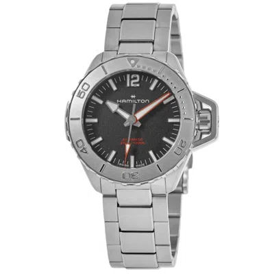 HAMILTON KHAKI NAVY FROGMAN AUTOMATIC BLACK DIAL STEEL MEN'S WATCH H77815130